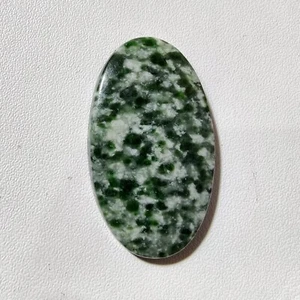 43 Cts Natural Green Dot Jade Cabochon Gemstone 38x22x5.2 MM - Picture 1 of 3
