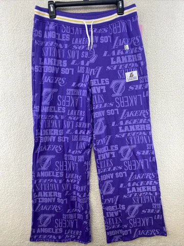 NBA Los Angeles Lakers fleece Sweat Pants Size L Purple / Ultra Violet Wide Leg Cover