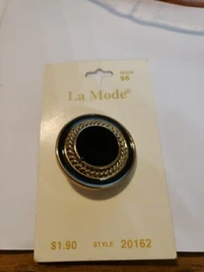 Vintage La Mode Button Style 20162 1,25 Zoll Schaft schwarz/gold Made in Taiwan - Bild 1 von 6