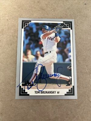 1991 Leaf Series 1 #164 TOM BRUNANSKY OF Red Sox Autograph…$1 Ship - Image 1 of 2