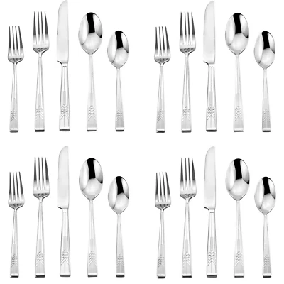 RICCI Frank Lloyd Wright Tree of Life 18/10 Stainless Steel 20pc. Flatware Set