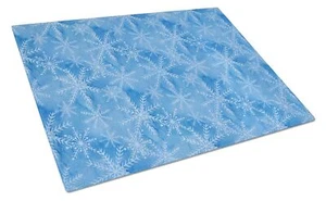Winter Snowflakes Watercolor Blue Glass Cutting Board Large BB7576LCB - Picture 1 of 3