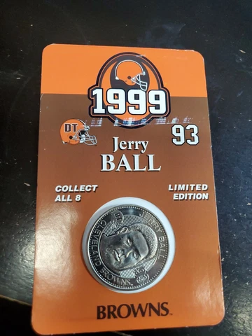 1999 Cleveland Browns collectible coin #93 Jerry Ball Cover