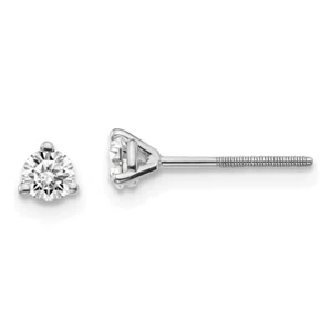 14k White Gold 1/4ctw VS/SI, D E F, Lab Grown Dia. 3 Prg Earrings LAL6950 - Picture 1 of 4