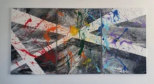My Original Abstract Painting on Stretched Canvas Rainbow - Picture 1 of 3