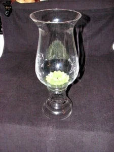 Hurricane Candle Lamp, Clear Glass 14.5" x 5.5" - Picture 1 of 6