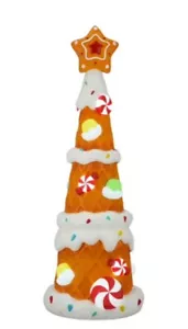 Holiday Time Pastel Gingerbread Waffle Tree 36” Blow Mold LED Christmas Decor - Picture 1 of 2