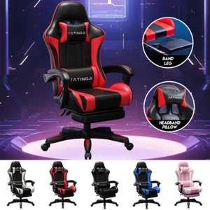 Computer Gaming Chair Office Seating Racing PU Executive Racer Recliner Chair - Picture 1 of 21