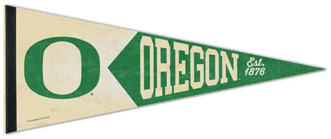 University of OREGON DUCKS Retro-1950s-Style NCAA Premium Felt Collector PENNANT Cover