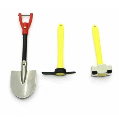 3pcs DIY 1/10 RC Car Decor Spare Parts Shovel Hammer For WPL TRX-4 SCX10 D90 E - Image 1 of 4