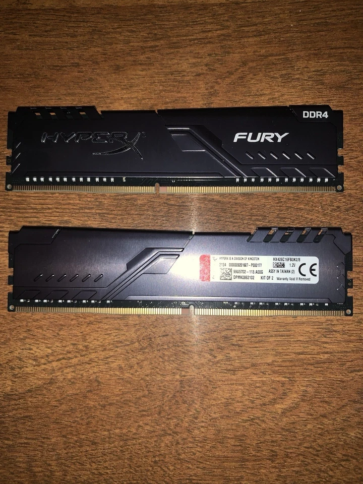 Kingston HyperX Fury DDR4 PC RAM 8 GB (2x4 GB) 2666 MHz memoria de escritorio disipada térmicamente Foto 1 de 4
