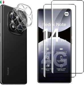 2 Pezzi Vetro Temperato per Xiaomi Redmi Note 14 Pro 5G, Pellicola Protettiva - Foto 1 di 7
