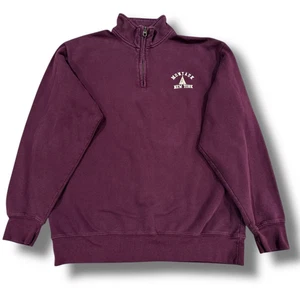 FELPA MONTAUK LONG ISLAND UOMO LARGE BORDEAUX NEW YORK 1/4 ZIP HAMPTONS - Foto 1 di 17