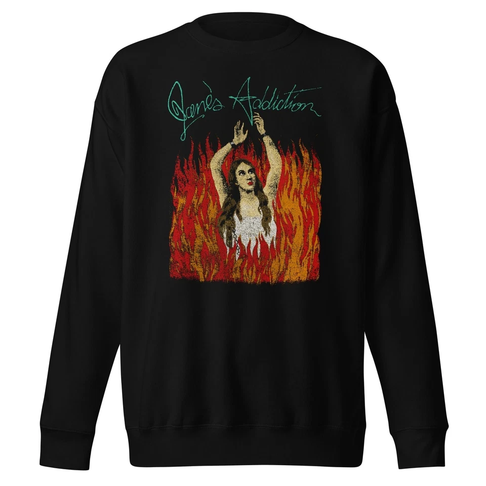 MerchMoment Jane's Addiction - Flames Sudadera Sudadera Negra Nueva Foto 1 de 1