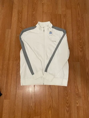Chaqueta deportiva Calvin Klein para hombre XL blanca gris cremallera completa nueva con etiquetas precio de venta sugerido por el fabricante 108 USD Foto 1 de 4