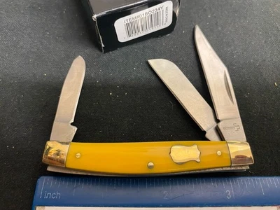 Boker Plus 01BO234Y Stockman Knife, Yellow Composite Handles, New In Box - Image 1 of 4