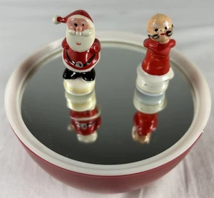 Christmas Mr. and Mrs. Santa Claus Dancing Ice Skating Music Box Vintage - Picture 1 of 12
