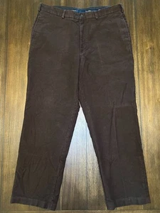 Men's Brooks Brothers Corduroy Pants Flat Front Hudson Khaki Brown 38X32 - Picture 1 of 3