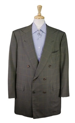 Abrigo deportivo Edgar Pomeroy verde a medida con ventana dorada doble pecho 44XL Foto 1 de 4