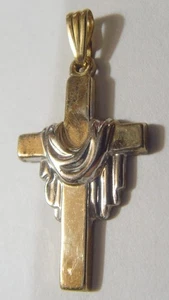 Colgante Cruz Resurrección Cristiana Relleno Oro 14k Vintage 54263 - Imagen 1 de 4