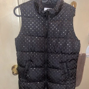 Old Navy Girls Xxl Size (18) Polka Dot Full Zip Quilted Lined Vest With Pockets - Picture 1 of 4