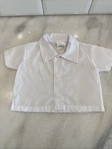 Camicia vestito bianca con colletto vintage anni 80 fiera bambino 0-6 mesi - Foto 1 di 12