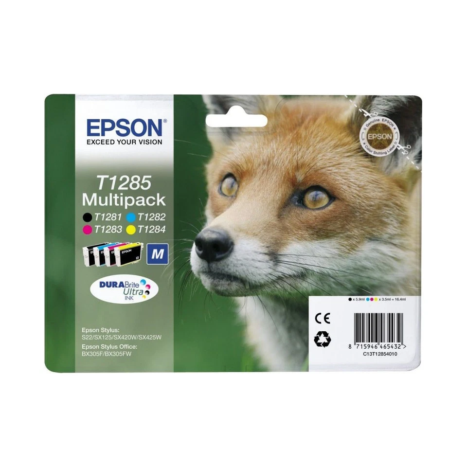 Cartouche d'encre EPSON T1285 (n/c/m/j) série Renard - Photo 1/1