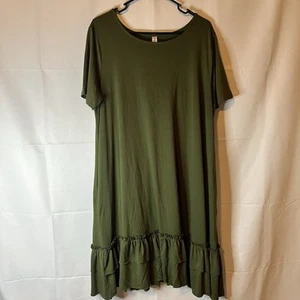 Zeanna Outfitter Green Dress Bottom Ruffles Size 2X - Picture 1 of 5