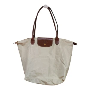 LONGCHAMP Le Pliage Original Large Tote Beige Nylon Travel Shoulder Bag - Picture 1 of 11