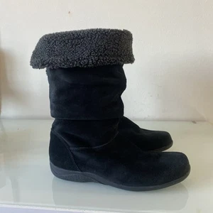 Brand New M&S Footglove Suede Black Boots Size 6.5 - Picture 1 of 8