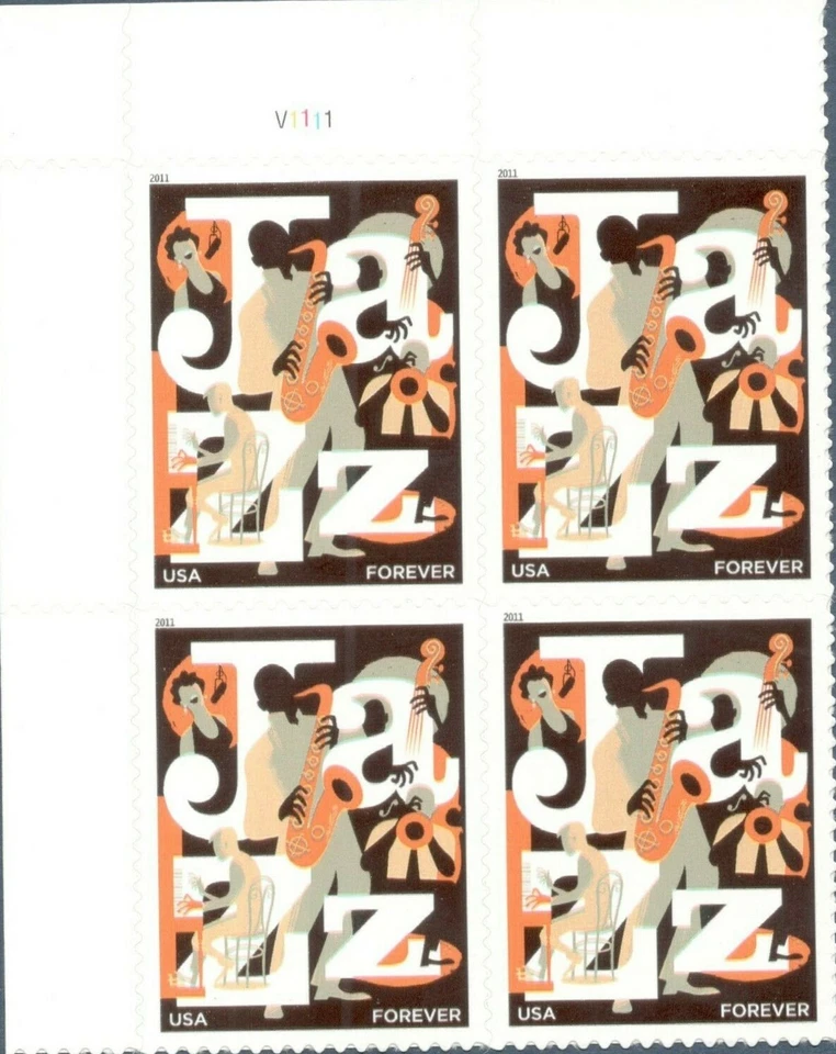 1 #4503 FOREVER JAZZ MUSICIANS PB OF 4. BIN $3.75. - Image 1 of 1