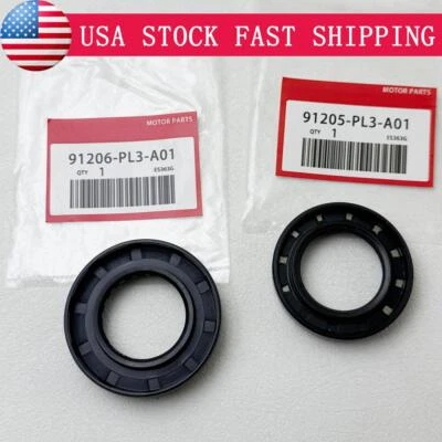 1 Set Shaft Axle Seal 91206-PL3-A01 & 91205-PL3-A01 For 1995-2000 Honda Civic - Image 1 of 4