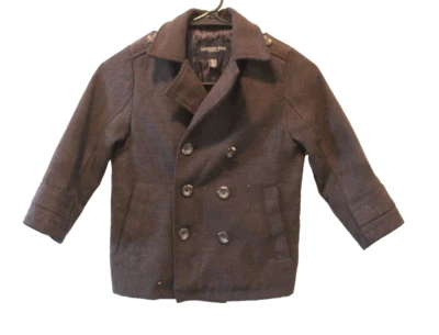 Chaquetón London Fog Little Boys de doble botonadura gris carbón bolsillos talla 5/6 Foto 1 de 4