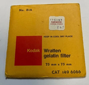 KODAK Wratten Gelatin FILTER NO. No. 81A 3" or 75mm Square unopened - Picture 1 of 2