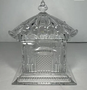 Rare Vintage Crystal Pagoda Candy Jar Dish Shannon / Goldinger W/Lid - Picture 1 of 7