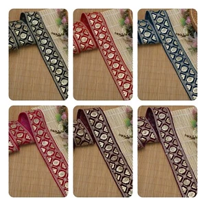 FCL 1 Mtr Embroidered Border Indian Saree Lace Trim Fabric Traditional Wedding - Picture 1 of 29