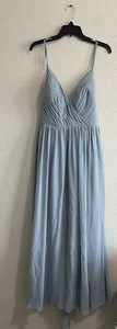 Azazie Women's Millie Chiffon Bridesmaid Dress Dusty Blue  Size CSee Description - Picture 1 of 12