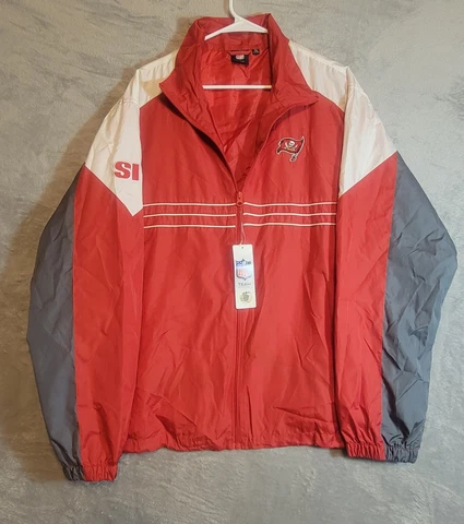 NFL Tampa  Bay  buccaneers Jacket Men XL Red Thin  Winbreaker Cover
