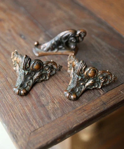 Vintage antique furniture cabinet claw feet ornate victorian hardware 3 piece Cover