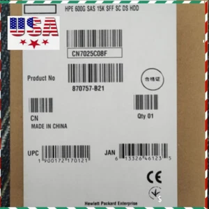 870757-B21 870794-001 HP 2.5" 600GB 12Gb/s SAS 15K SFF SC HDD Hard Drive US - Picture 1 of 6