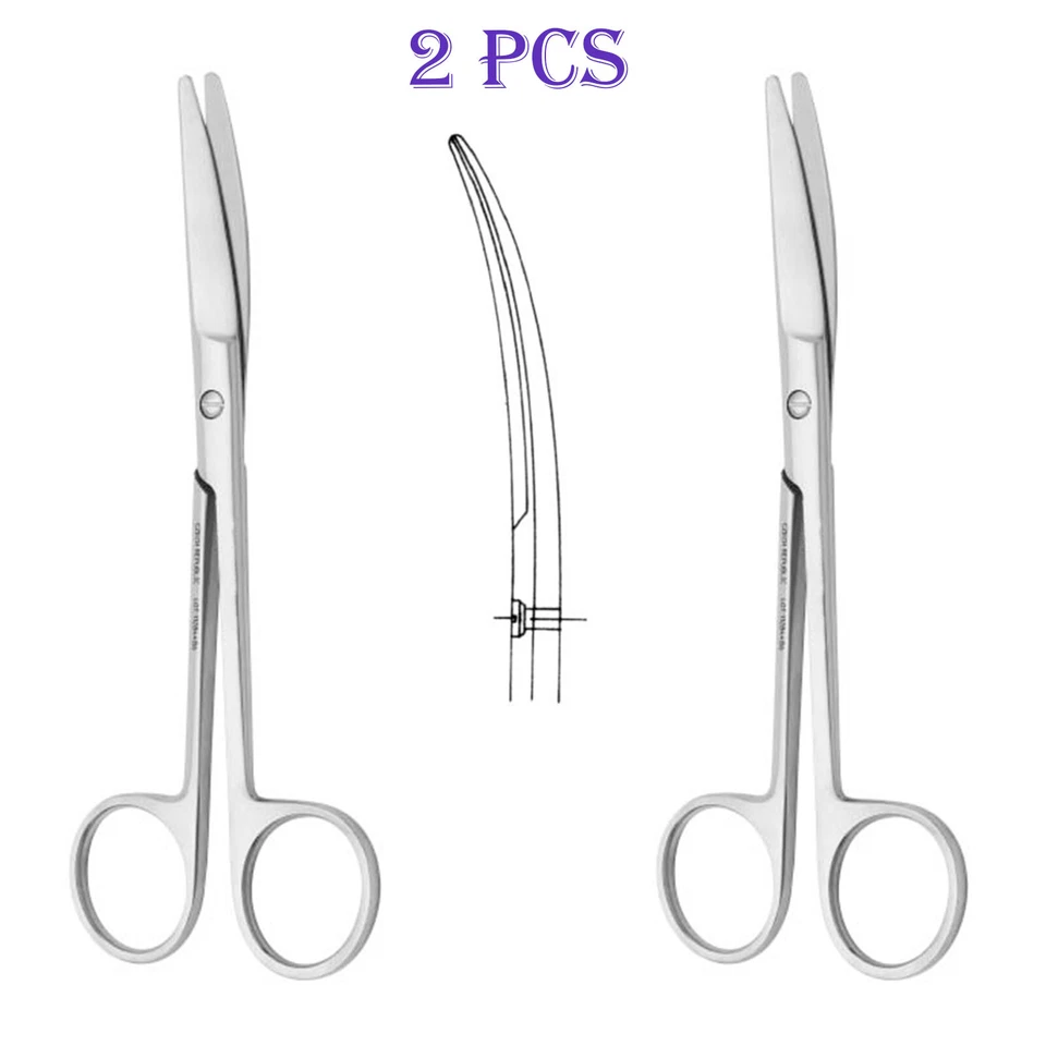 2 Operating Medical Surgical Scissor Straight Curved Blunt/Blunt 4.5" 5" 6" 6.5" - Image 1 of 1