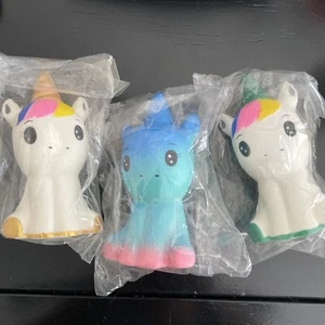 Multicolor unicorns. Set Of (3) stress squishy. NIP. ADORABLE. For Kids Or Adul - Picture 1 of 5