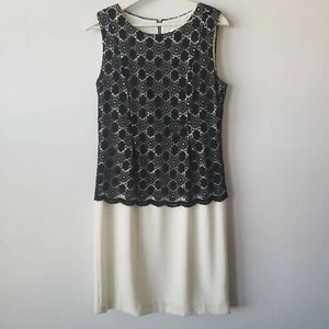 Calvin Klein womens dress size 10 black white lace sleeveless - Picture 1 of 5
