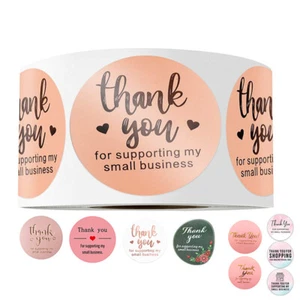 500 un./rollo de pegatinas Gracias por apoyar a mi pequeña empresa etiqueta de 1/1,5 pulgadas - Imagen 1 de 12