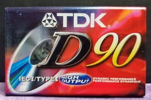 Cinta en blanco sellada de fábrica de alto rendimiento TDK D90 90 minutos | Nueva y sellada - Imagen 1 de 6