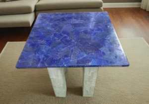Lapis Coffee Table for Living Room | Elegant Decorative Lapiz Stone Table - Picture 1 of 10