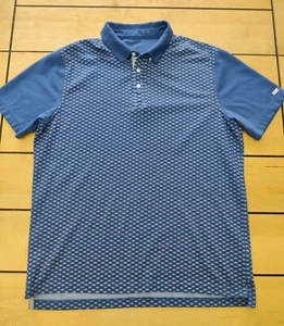 Vtg Y2K Nike Golf Polo Shirt Men's Large Blue Argyle Pattern Swoosh - Picture 1 of 13