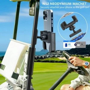 Magnetic Golf Cart Phone Holder, N52 Base, 360° Rotatable, Fits Most Phones. - Picture 1 of 2