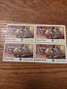 US Stamps, Scott #1560 10c 1975 block of 4 #'s of Salem Poor XF M/NH - Picture 1 of 1