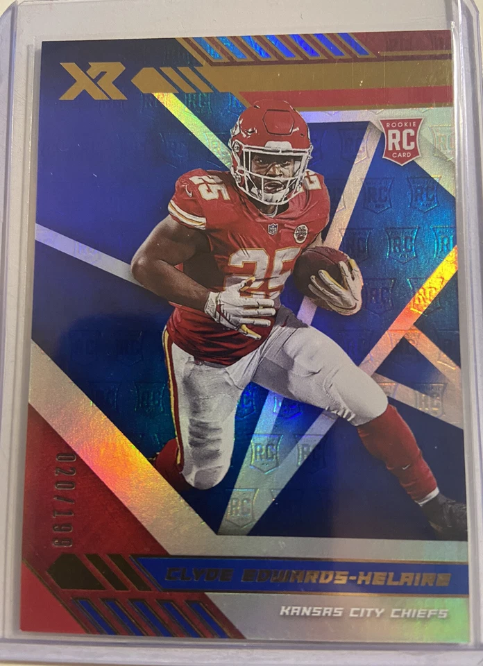 CLYDE EDWARDS-HELAIRE 2020 Panini XR Chiefs Rookies RC 020 / 199 - Image 1 of 3